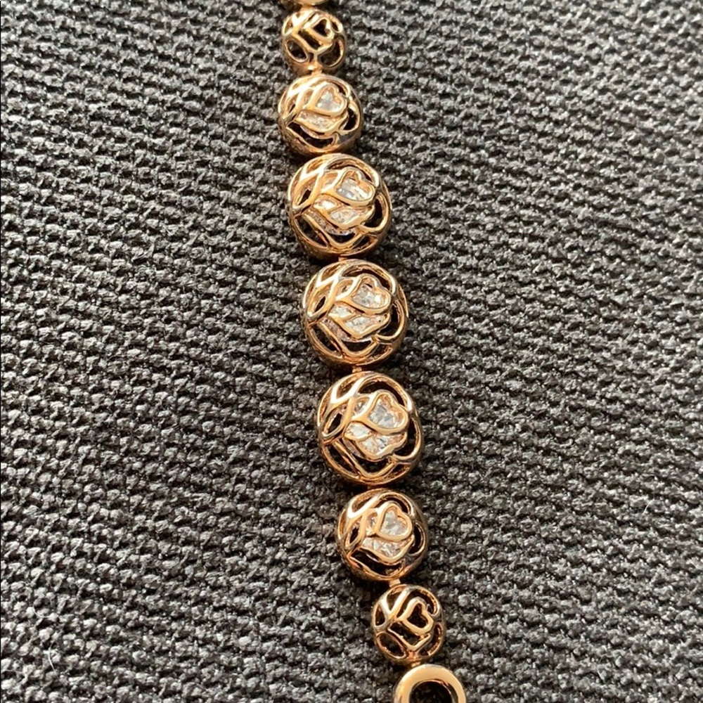 New flower rose gold crystal bracelet